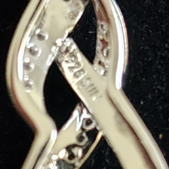 925 sterling silver chain and drop pendant with di - Picture 5 of 6